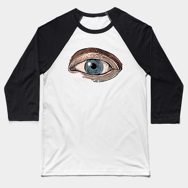 Engraved Eye in Color Baseball T-Shirt by JSnipe